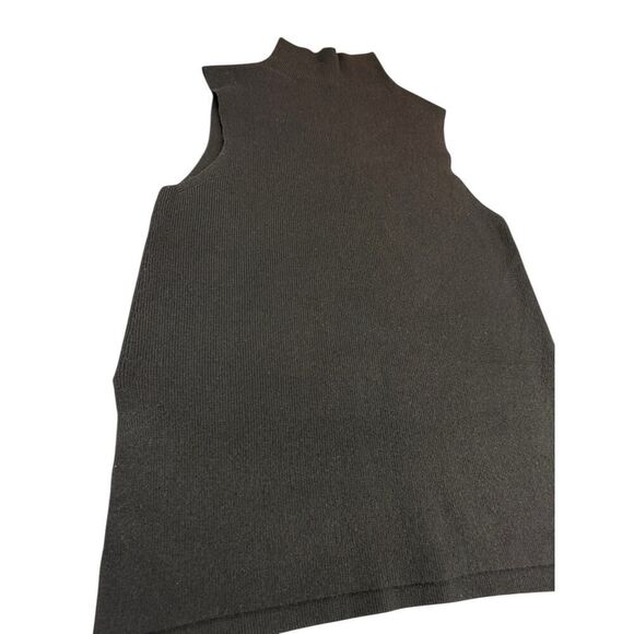 Theory Sleeveless Turtleneck Sweater Top Brown XL Wool Cashmere Blend - Picture 5 of 10